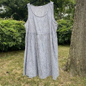 American Eagle Indigo Spacedye Stripe Babydoll Sundress